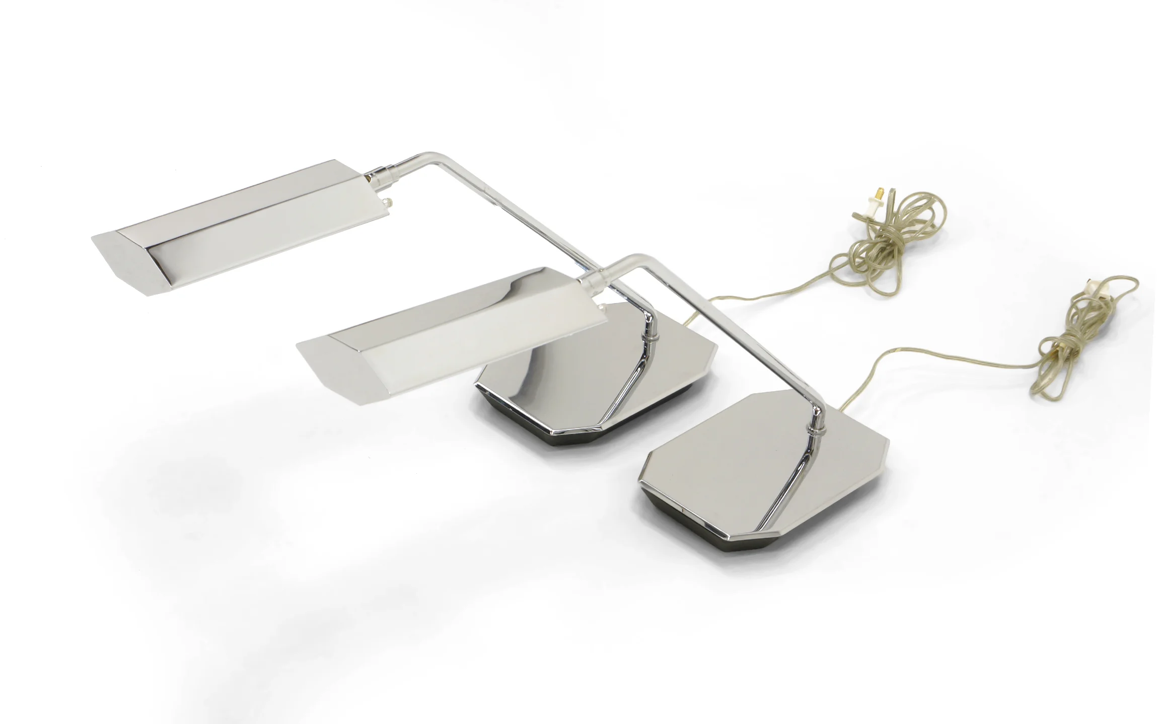 Pair of Koch and Lowy Table or Desk Lamps Chrome — RETRO INFERNO